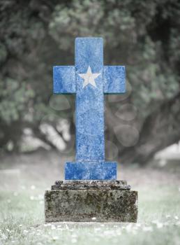 Old weathered gravestone in the cemetery - Somalia