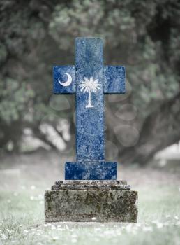 Old weathered gravestone in the cemetery - South Carolina