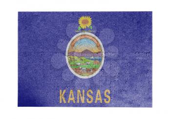 Large jigsaw puzzle of 1000 pieces - flag - Kansas