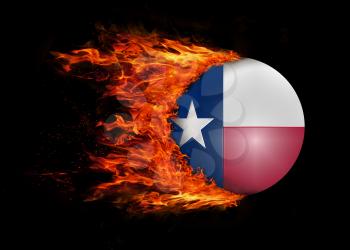 Concept of speed - US state flag with a trail of fire - Texas