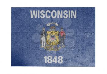 Large jigsaw puzzle of 1000 pieces - flag - Wisconsin
