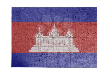 Large jigsaw puzzle of 1000 pieces - flag - Cambodia