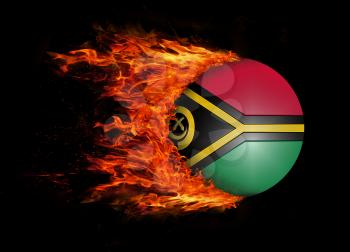 Concept of speed - Flag with a trail of fire - Vanuatu