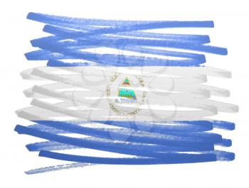 Flag illustration made with pen - Nicaragua