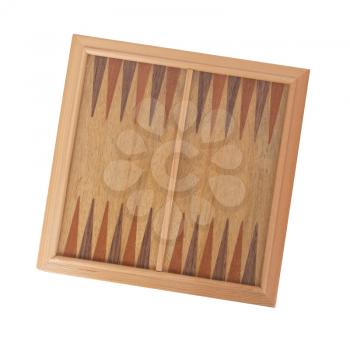 Board for a game of backgammon on white