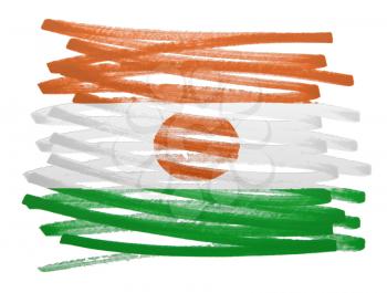 Flag illustration made with pen - Niger