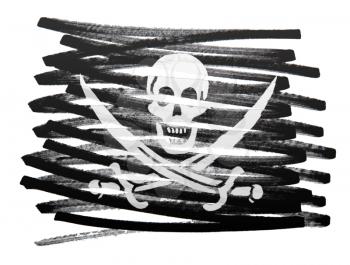 Flag illustration made with pen - Pirate