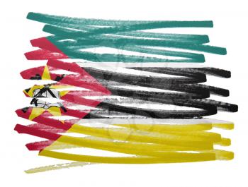 Flag illustration made with pen - Mozambique