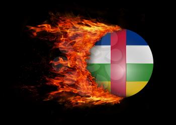 Concept of speed - Flag with a trail of fire - Central African Republic
