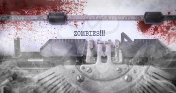 Bloody note - Vintage inscription made by old typewriter, Zombies