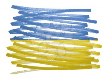 Flag illustration made with pen - Ukraine