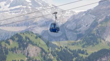 Ski lift cable booth or car, Switzerland in summer