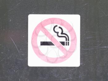 Don't smoke sign, forbidden to smoke in this area