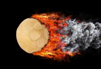 Concept of speed - Trail of fire and smoke - Baseball