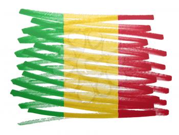 Flag illustration made with pen - Mali