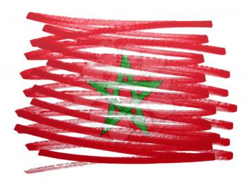 Flag illustration made with pen - Morocco