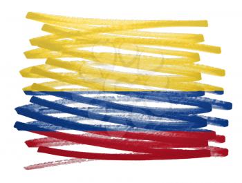 Flag illustration made with pen - Colombia