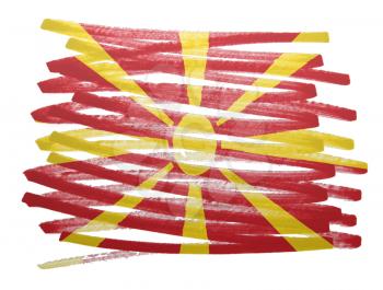 Flag illustration made with pen - Macedonia