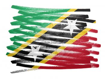 Flag illustration made with pen - Saint Kitts and Nevis