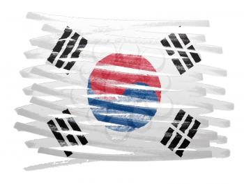 Flag illustration made with pen - South Korea