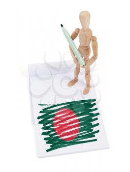 Wooden mannequin made a drawing of a flag - Bangladesh