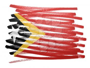 Flag illustration made with pen - East Timor