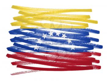 Flag illustration made with pen - Venezuela