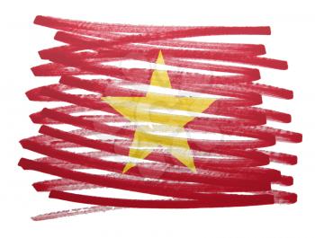 Flag illustration made with pen - Vietnam