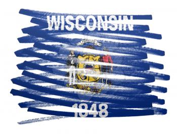 Flag illustration made with pen - Wisconsin
