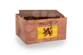 Wooden crate isolated on a white background, product of Flanders