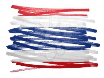 Flag illustration made with pen - Thailand
