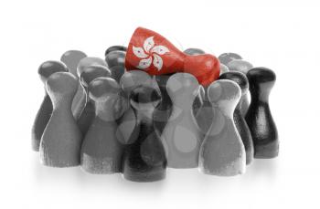 Pawn is crowdsurfing over a collection of pawns
