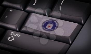 Flag on button keyboard, flag of CIA