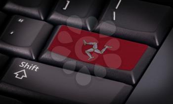 Flag on button keyboard, flag of Isle of Man