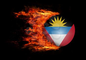 Concept of speed - Flag with a trail of fire - Antigua and Barbuda