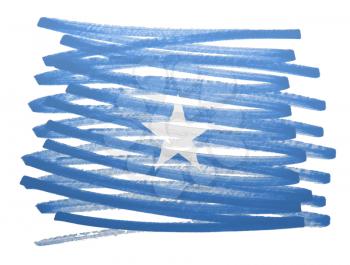 Flag illustration made with pen - Somalia