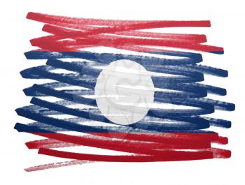 Flag illustration made with pen - Laos