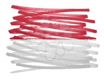 Flag illustration made with pen - Monaco