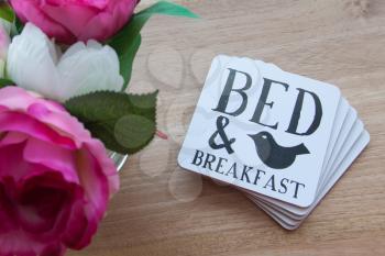 Set of coasters in a bed and breakfast