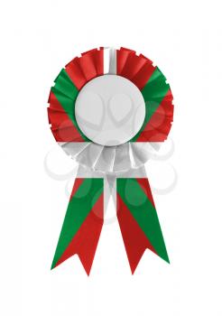 Award ribbon isolated on a white background, Basque Country