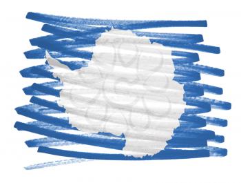 Flag illustration made with pen - Antarctica