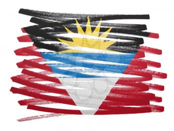 Flag illustration made with pen - Antigua and Barbuda