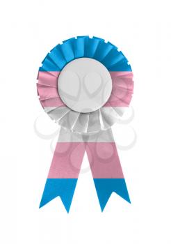 Award ribbon isolated on a white background, Trans Pride