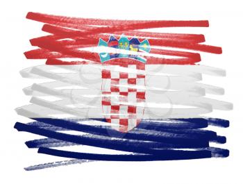 Flag illustration made with pen - Croatia