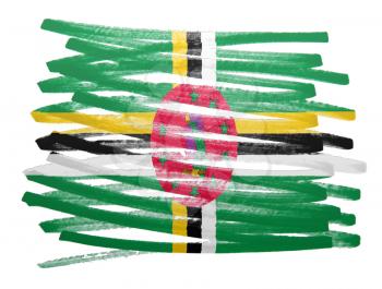 Flag illustration made with pen - Dominica