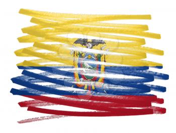 Flag illustration made with pen - Ecuador