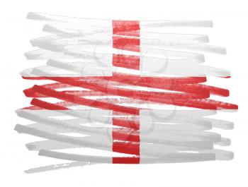 Flag illustration made with pen - England