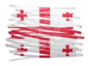 Flag illustration made with pen - Georgia