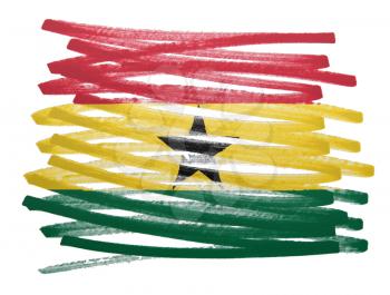 Flag illustration made with pen - Ghana