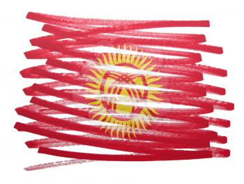 Flag illustration made with pen - Kyrgyzstan